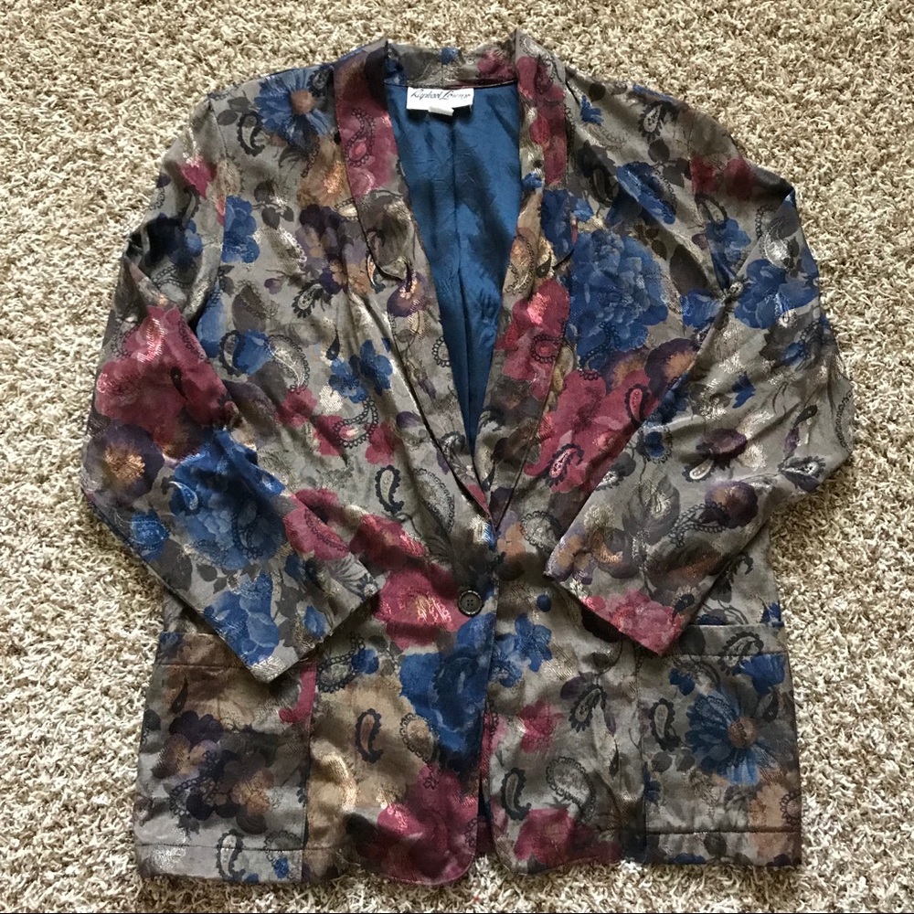 Vintage floral and paisley printed blazer